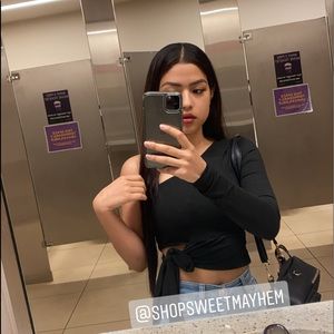 One shoulder cropped shirt